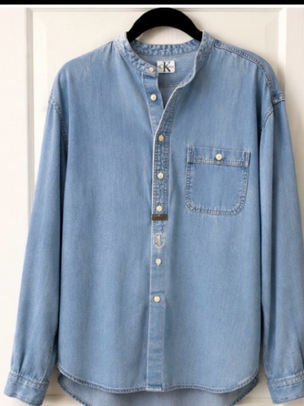 Calvin Klein Jeans Oversized Light Wash Denim Shirt Women’s XL